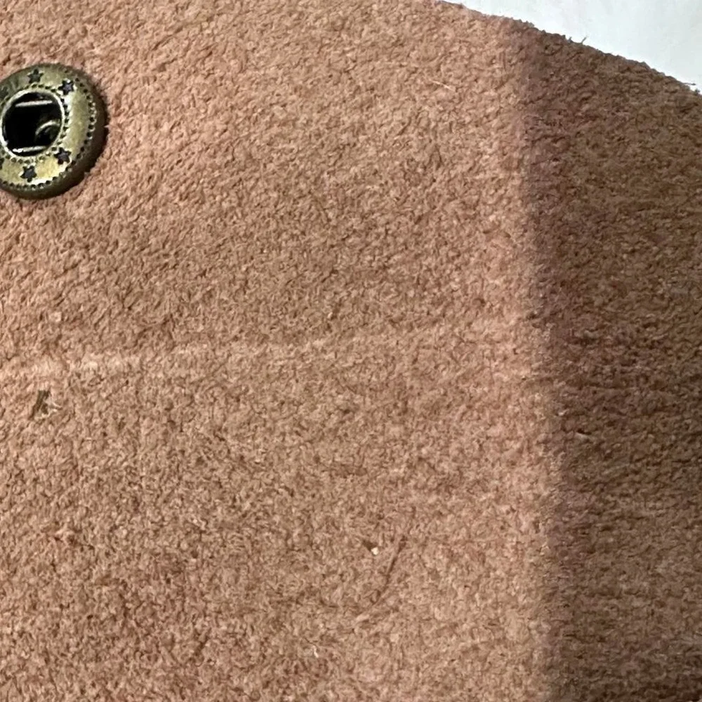 Boho Mauve Pebbled Leather Daisy Envelope Wallet Card Holder